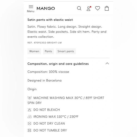 MNG MANGO Bright Elastic Waist Satin Pants in Black - Picture 12 of 12